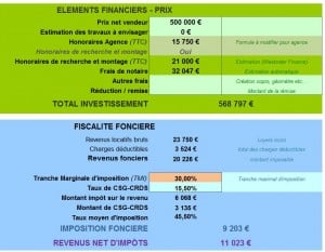 rendement immeuble calcul